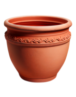 Decorative terracotta pot on transparent background, created with png