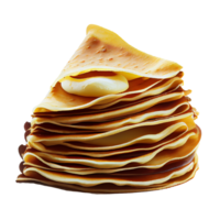 pilha do crepes isolado em transparente fundo, criada com generativo ai png