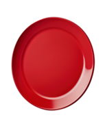 Empty red plate isolated on transparent background, created with png