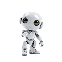 Friendly cute cartoon robot, created with png