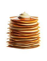 Stack of crepes isolated on transparent background, created with png