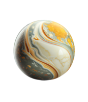 Marble stone ball isolated on transparent created with png