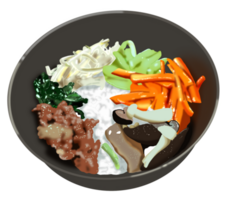 ilustración de bibimbap coreano comida png