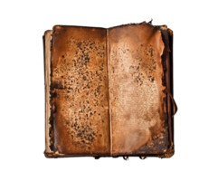 Old book isolated on transparent background, created with png