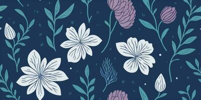 Romantic Petals, Sentimental Vector Illustration of Tender Flower Patterns