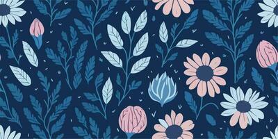 Enchanting Petals, Magical Vector Illustration of Whimsical Flowers