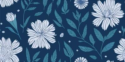 Vintage Enchantment, Captivating Vector Illustration of Retro Floral Patterns