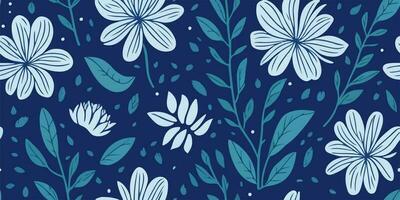 Feminine Charm, Retro-Style Vector Illustration of Flower Patterns