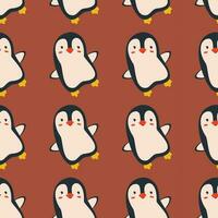 Pattern with penguin bird. vector