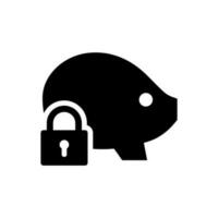 Piggy Bank With Lock Icon vector