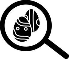 Searching Easter Eggs Icon In Black And White Color. vector