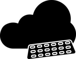 Cloud With Keyboard Icon In Glyph Style. vector