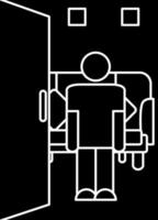 Man Standing With Open Door Icon vector