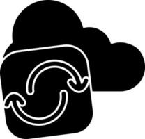 Cloud Sync Icon In Glyph Style. vector