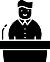 Illustration Of Politician Icon In Glyph Style. vector