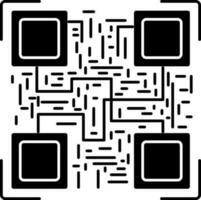 Isolated QR Code Icon In Glyph Style. vector