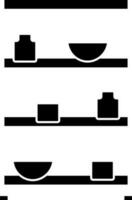 Utensil Shelves Icon In Glyph Style. vector