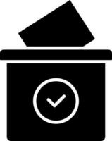 Ballot Box Icon Or Symbol In Glyph Style. vector