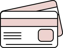 Payment Card Icon In Pink And White Color. vector