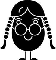 Cartoon Female Egg Wearing Goggles Icon vector