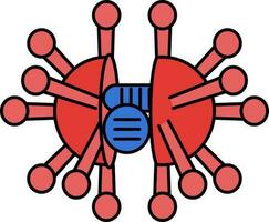 Antiviral Drugs Icon In Red And Blue Color. vector