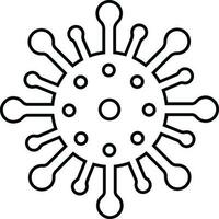 Corona Virus Icon In Black Line Art. vector