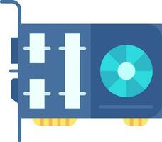 Blue And Cyan GPU Graphics Processing Unit Icon. vector