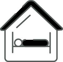 hogar aislamiento icono en negro y blanco color. vector