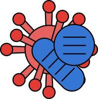 Antiviral Drugs Icon In Blue And Red Color. vector