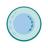 Dishes. A plate with a floral ornament. vector