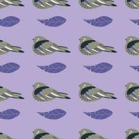 Pattern with goatsucker, nighthawk bird. vector