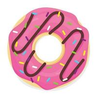 Donuts are thick round shapes with a hole in the center. vector