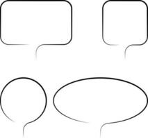 Line Illustration of chat bubble or callout shapes vector