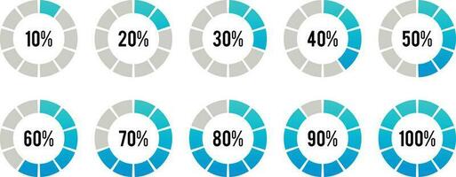 Round Percentage Progress Bar. Loading Circle Indicator Status vector