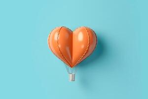 Orange heart shaped model of Hot Air Balloon, photo