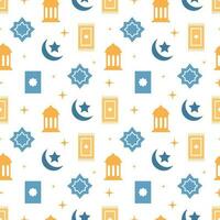 Happy Islamic New Year Seamless Pattern Design Flat Illustration with Muslims Elements in Template Hand Drawn vector