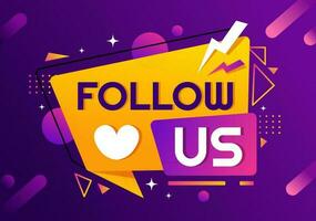 Follow Us and Like Vector Illustration for Internet Advertisement of a Social Media Users Following an Interesting Page in Hand Drawn Templates