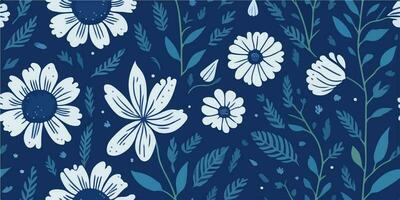 Floral Rhapsody, Melodic Vector Illustration of Harmonious Flower Patterns