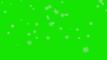 magnifique neige tomber sur vert écran, blanc neige flocons en volant animé, heureux Nouveau année et joyeux Noël concept vidéo, hiver ciel video