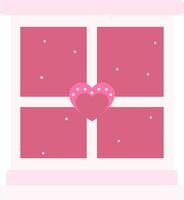 Heart Sign On Window Icon In Pink Color. vector