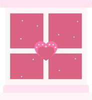 Heart Sign On Window Icon In Pink Color. vector