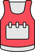 Sport Sleeveless T-Shirt Icon In Red And Gray Color. vector