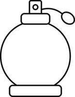 Black Line Art Of Perfume Bottle Icon. vector