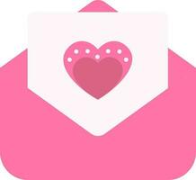 rosado color amor letra icono en plano estilo. vector