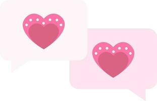 Isolated Love Chat Icon In Pink Color. vector