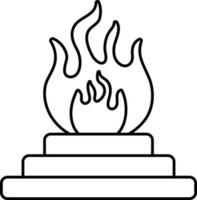 Fire Pit Black Linear Icon. vector