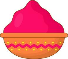 Red Dry Paint Powder Mud Bowl Icon In Flat Style. vector