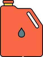 Orange Jerrycan Icon In Flat Style. vector