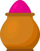 Dry Paint Powder Mud Bowl Flat Icon. vector