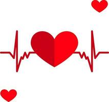 Flat Style Heartbeat Icon Or Symbol. vector